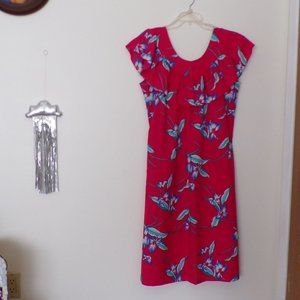 Red Floral Hawaiian Dress - Medium